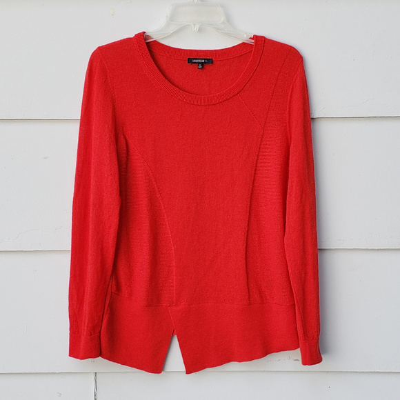 Lafayette 148 New York Sweaters - Lafayette 148 Asymmetrical Red/Orange Sweater - S